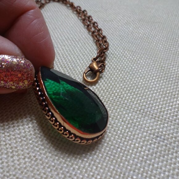 Natural TOURMALINE QUARTZ Handmade Sterling 925 Pendant/Chain #80C - Picture 3 of 3